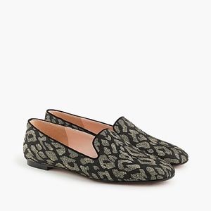 J Crew Leopard Smoking Slippers (Size 9.5, EUC)